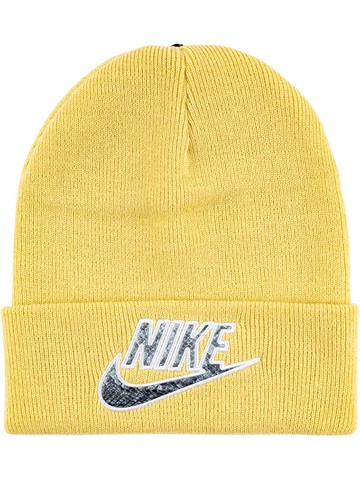 Supreme - x Nike snakeskin-print logo beanie - unisex - Acrylic - One Size - Yellow