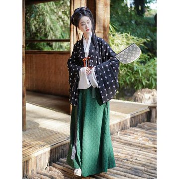 汀蘭頌原創漢服【百草霜】魏晉風褶衣晉襦八破裙秋冬早春日常棉麻