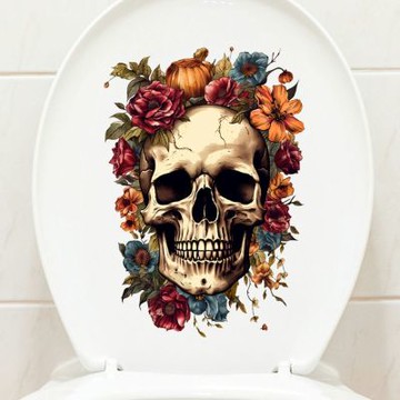 【MR.ZAKKA】創意萬用裝飾貼紙-萬聖節主題 花與骷髏頭 B款 居家布置 DIY可移式壁貼 無痕壁貼 牆貼