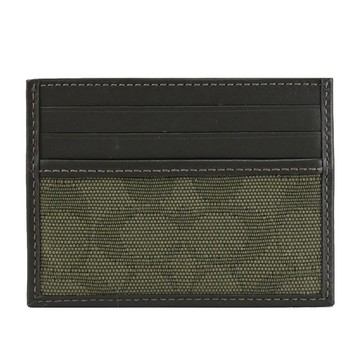 COACH CU217 C字LOGO緹花款隨身名片/卡片夾.軍綠色