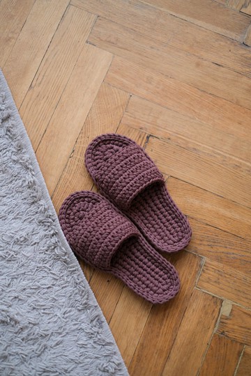 女士針織拖鞋 - 鉤針編織拖鞋 - 居家鞋