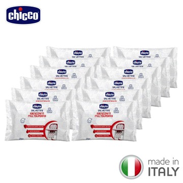 義大利 chicco - 抗菌清潔濕巾20抽12入(箱購)