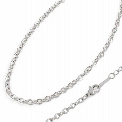 sc0025-20-sv40 ステンレス ネックレス チェーン あずき 金属アレルギー対策 シルバー色 40cm 2.0mm幅