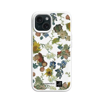 iPhone 15 SolidX 白 - Van Gogh Museum - Vincent 的花朵-50週年紀念款 透明