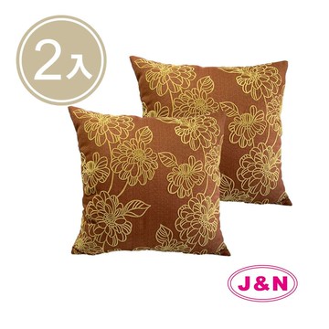 【J&N】雅晶古典抱枕-60*60橘色(2入/1組)