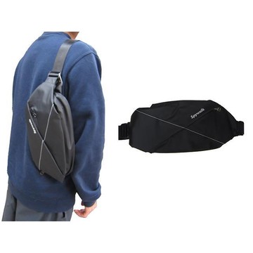 SPYWAL 胸前腰包小容量內可放水瓶袋科技防水尼龍布材質外出休閒腰背胸前斜側背