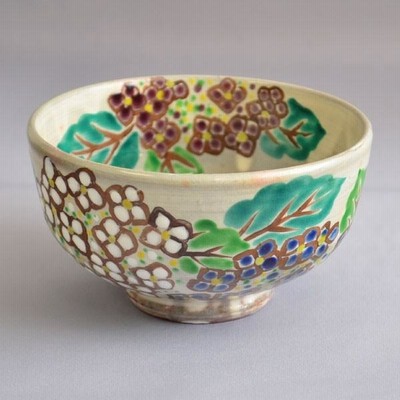 乾山　紫陽花の絵　お茶碗　勝龍寺窯　茶道具 imgrc0094882287.jpg