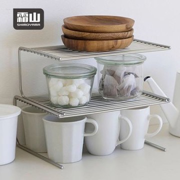 日本霜山 304不鏽鋼多用途懸掛桌上兩用式層疊置物架