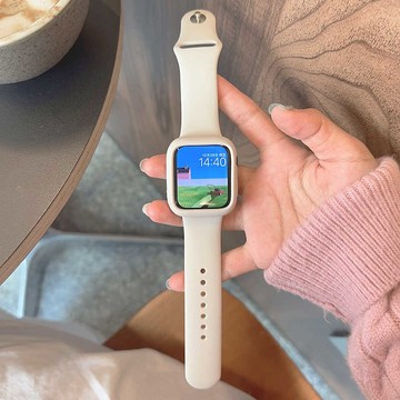 適用於 Apple watch 11 10 9 8 7 6 单钉硅膠錶帶 蘋果新款42 44 45 46mm 氣質腕帶