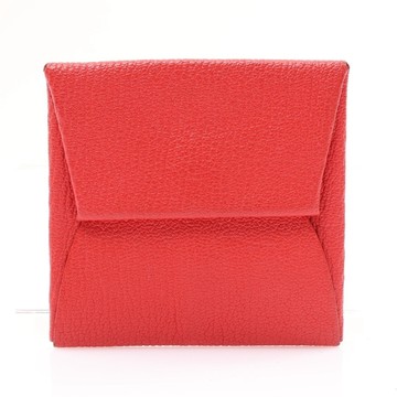 HERMES 愛馬仕 Bastia 按扣 零錢包 紅色 Chevre 山羊皮 □O刻 二手精品 【二手名牌BRAND OFF】
