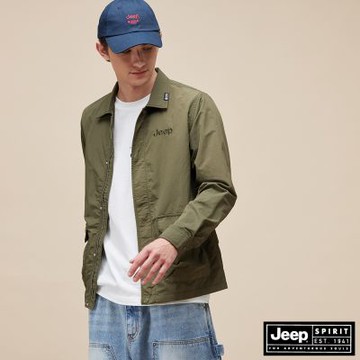 JEEP  男裝 防風輕量休閒夾克外套-綠色