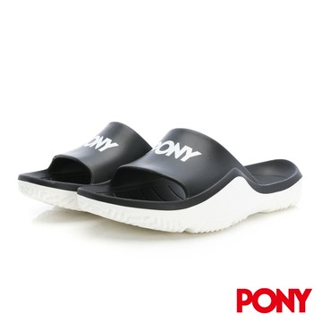 【PONY】輕量抗菌防臭防滑運動拖鞋 涼鞋 男鞋 女鞋 中性款 白/黑 262U1PA18BL