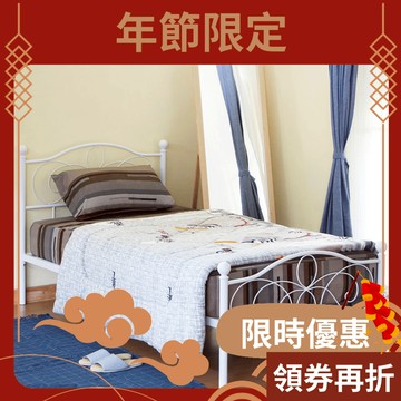 RICHOME 夢麗3.5呎單人床架 加大單人床架 單人床架 鐵床 床架 單人鐵床 BE256