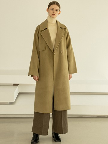 Raglan Handmade Wool Coat_Khaki