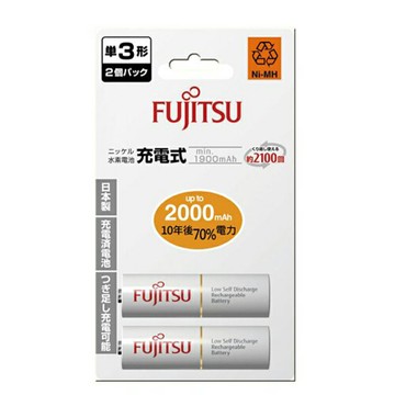 FUJITSU 富士通 3號 2000mAh 充電電池 2入 / 卡｜領券最高折$220