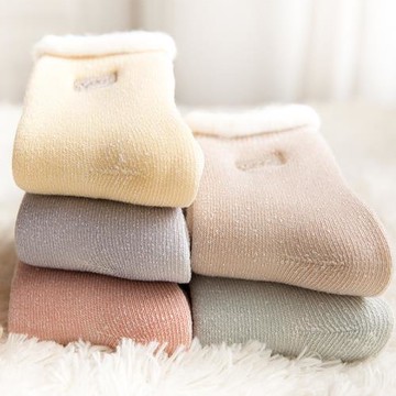 冬天加絨加厚襪子女保暖可愛中筒襪超厚毛絨睡眠襪純棉毛巾地板襪