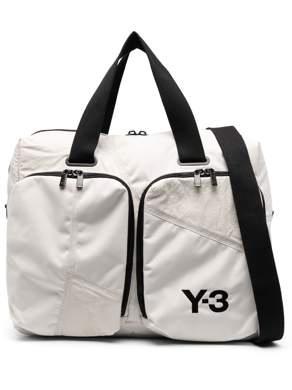 Y-3 - logo-print padded holdall - unisex - Polyester/Polyester/Polyurethane - One Size - Neutrals