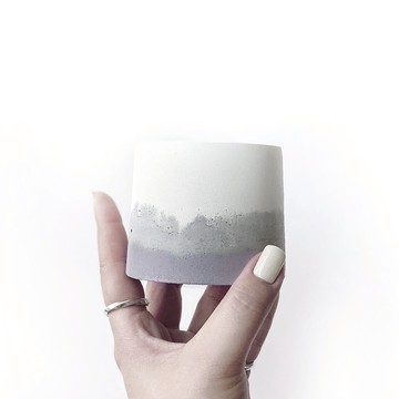 (預購) 莫蘭迪紫系列 | 圓形三色不規則水泥盆器 可搭配同色底盤