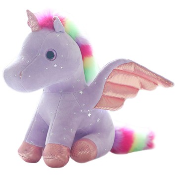 自然時代 獨角獸絨毛娃娃  1個  紫色  20cm