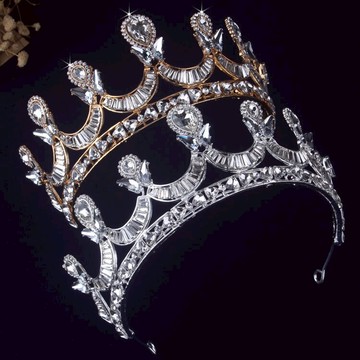 原創新款結婚皇冠女王新娘頭飾品婚紗發飾旅拍婚紗照生日王冠韓式