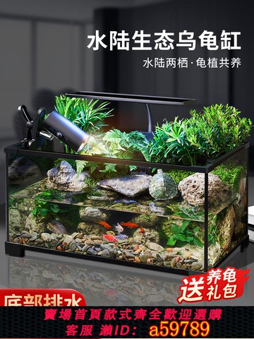 【全網低價 可打統編】烏龜缸超白玻璃客廳家用飼養箱曬爬臺養烏龜專用生態造景魚缸小型