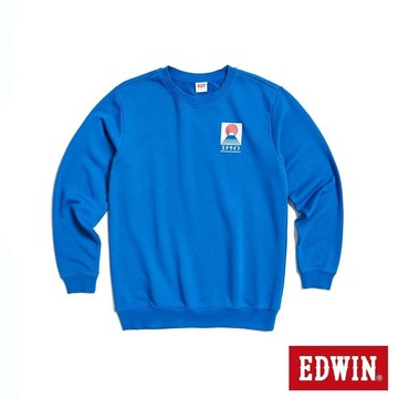EDWIN 男女裝 東京散策系列 富士山LOGO長袖T恤 (藍色)