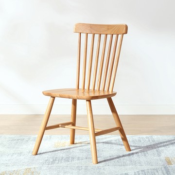 林氏木業北歐實木餐椅兩入組 LS189-橡木色