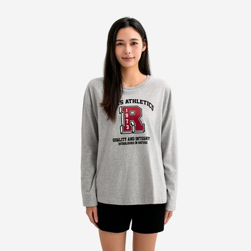Roots女裝- ATHLETICS 長袖上衣 (混色灰)