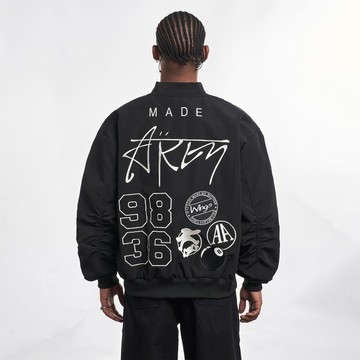 【COMOON】美式復古街頭字母刺繡飛行夾克 M-3XL  短寬boxy棒球服 寬鬆百搭 男生外套 棒球服男
