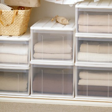 日本天馬 日本製透窗單層抽屜收納箱(深66cm)-L-3入