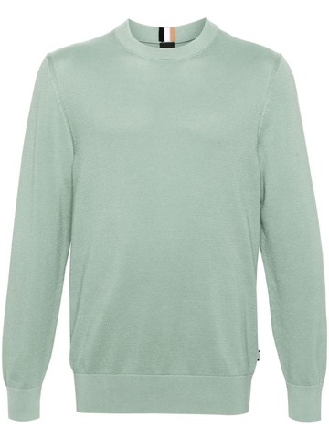 BOSS - Ecaio textured-finish cotton jumper - men - Cotton - L - Green