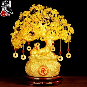 風水閣發財樹擺件葫蘆發財樹酒柜裝飾品搖錢樹辦公室店鋪開業禮品