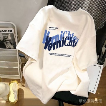 ✨新春新品✨ 2025爆款 重磅男女短袖 T恤 國潮設計感 印花 情侶夏季 寬鬆上衣T恤女     VKFV