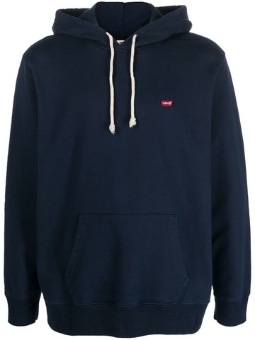 Levi's - logo-patch long-sleeve hoodie - men - Cotton - XL - Blue