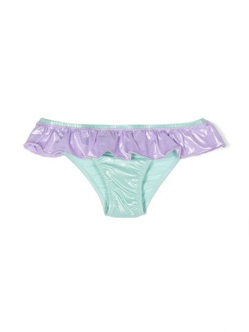 MC2 Saint Barth Kids - ruffled foiled bikini bottoms - kids - Elastane/Polyamide - 2 - Green