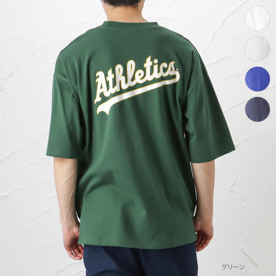 MLB メジャーリーグベースボール 半袖Tシャツ 5分袖 メンズ 綿100 