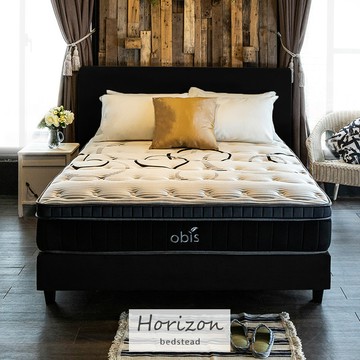 【obis】Horizon時尚繽紛6*7尺床組(床頭+床底)黑色