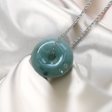 冰糯綠翡翠平安扣項鍊 | 天然緬甸玉翡翠A貨 | 送禮