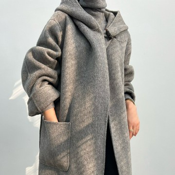 【巴黎精品】現貨+預購 100%羊毛大衣毛呢外套-保暖中長款加厚連帽雙面呢女外套2色a1dg2