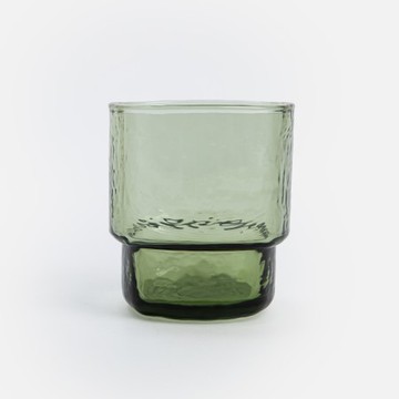 艾禮思可堆疊玻璃水杯330mL 方型橄欖綠
