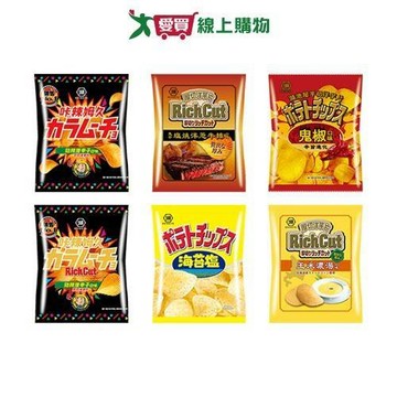 湖池屋/卡辣姆久洋芋片系列(平切勁辣唐辛子/厚切勁辣唐辛子/海苔鹽/玉米濃湯/平切鬼椒/【愛買】