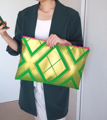 【獨一無二】日式織帶 x 帆布電腦包 手拿包 日式現代 個性 繽紛 織帶改製 日式服飾改製