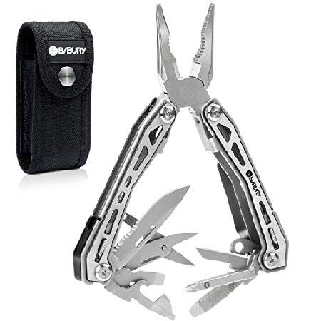 Gift for Men Dad, BIBURY Multitools, Portable Multitool Foldable Pliers with Scissors, Can Opener ＆ Screwdriver, EDC Tools for Camping, Outdoor Activ