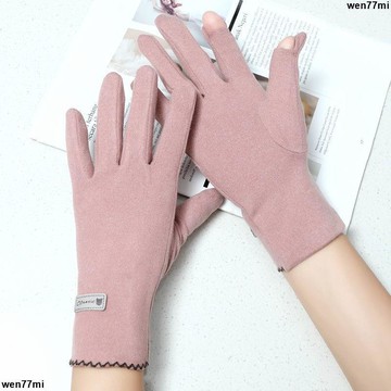 超實惠冬 保暖手套 秋冬手套 女士秋冬季手套保暖防寒漏兩指翻蓋保暖彈力戶外騎行半指手套可愛