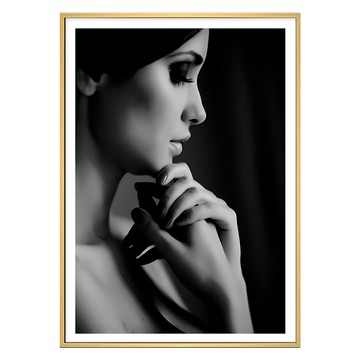 沉思，PS5環保樹脂框＋油畫布＋松木內框，42x59.4cm  40 x 30cm  木色