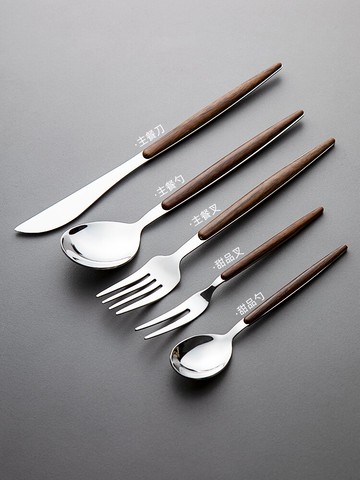 半房 牛排刀叉勺三件套家用不銹鋼西餐餐具ins風甜品勺水果叉子