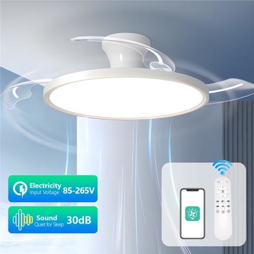 超薄風扇燈2024新款吊扇燈全光譜餐廳臥室客廳一體電風扇吊燈