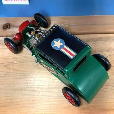 ヴィンテージ ホットロッド カー GREEN HOT ROD ブリキ ミニカー