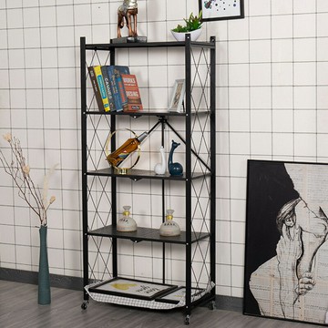 ??快速出貨?? 公司貨 鑫安廚房免安裝折疊置物架落地家用碳鋼陽臺收納儲物架子包郵