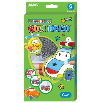 韓國 AMOS - 6色交通工具主題吊飾玻璃彩繪膠